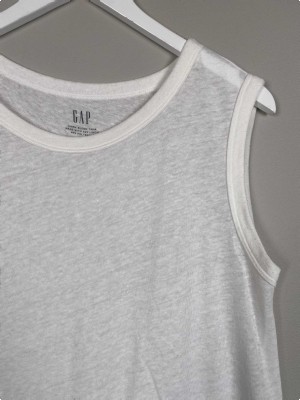 Gap Str. M <br/> Top, hvid.