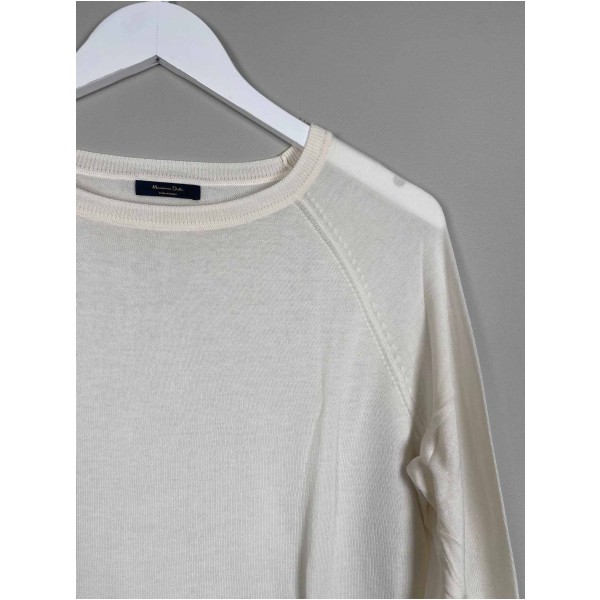 Massimo Dutti Str. S <br/> Strik bluse, råhvid. - Image 2