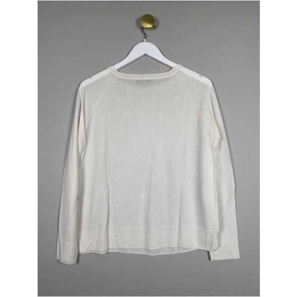 Massimo Dutti Str. S <br/> Strik bluse, råhvid. - Image 3