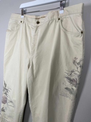 Ralph Lauren str. 52 <br/> beige jeans med print