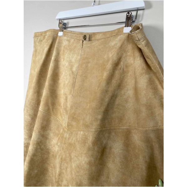 Liva by Danwear str. 52 <br/> lysbrun ruskindsnederdel - Image 4