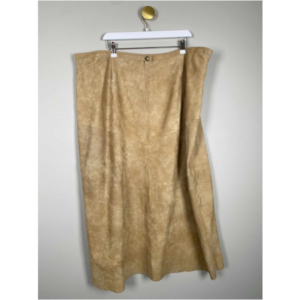 Liva by Danwear str. 52 <br/> lysbrun ruskindsnederdel - Image 3