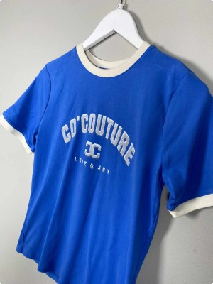 Co'Couture str. S <br/> blå t-shirt med tryk