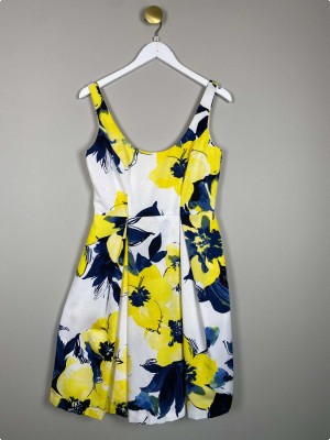 Ralph Lauren str. 40 <br/> kjole med gule blomster