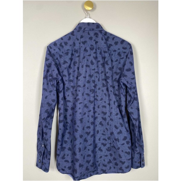 Hugo Boss str. 40 <br/> blålilla skjorte med sort mønster, slim fit - Image 3