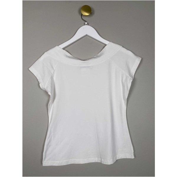 Ivan Grundahl Str. M <br/> T-shirt med bådudskæring, hvid. - Image 3