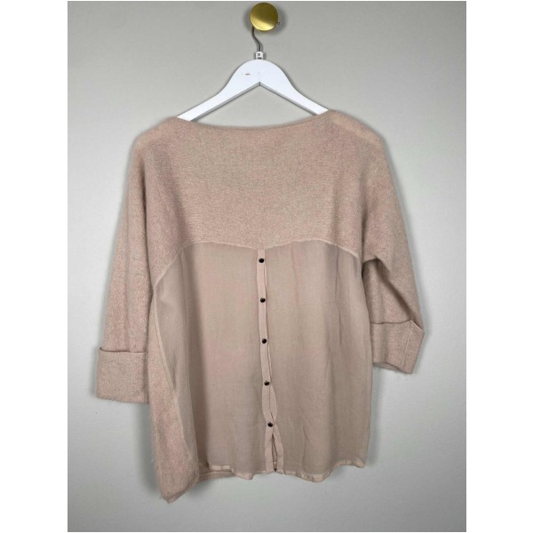 Costommade Str. 38 <br/> bluse med knapper i ryg. - Image 3