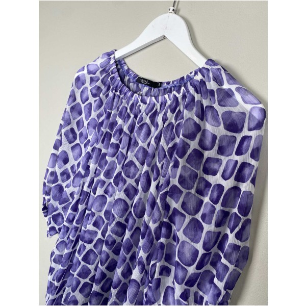 SOL-design str. 48 <br/> bluse i lilla farver - Image 2