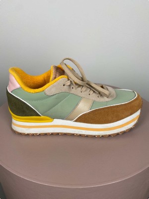 Woden str. 40 <br/> sneakers, orange og grøn