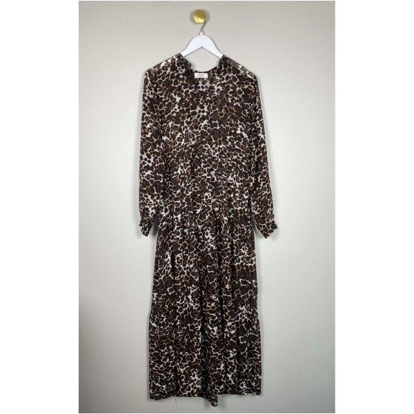 Love & Divine str. S <br/> kjole med leopardprint