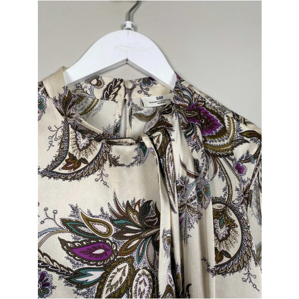 DAY Birger et Mikkelsen str. 36 <br/> lys silketop med mønster - Image 2