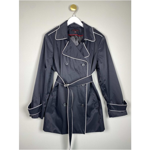Anne Klein str. XL <br/> sort frakke med bindebånd