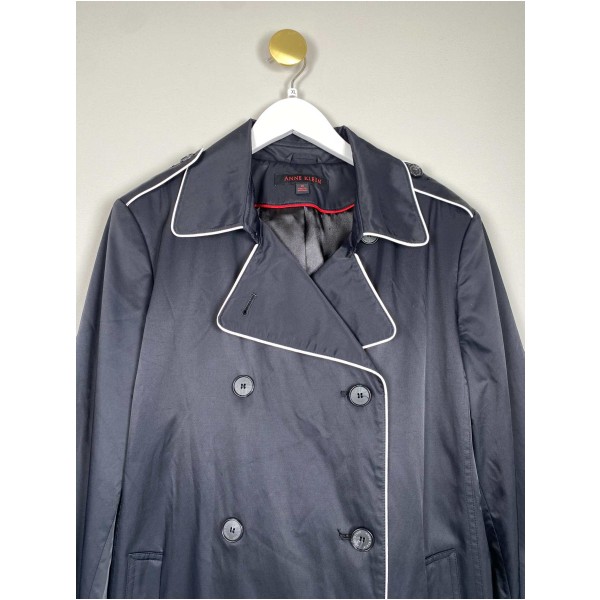 Anne Klein str. XL <br/> sort frakke med bindebånd - Image 7