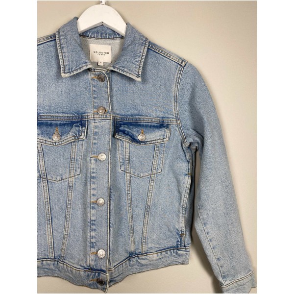 Selected str. 38 <br/> blå denimjakke