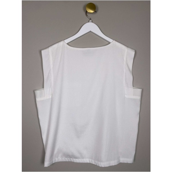 The Wardrobe str. L <br/> hvid top med brystlomme - Image 3