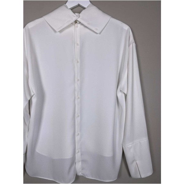 Designers Remix str. 42 <br/> råhvid bluse med knapper i ryg - Image 2