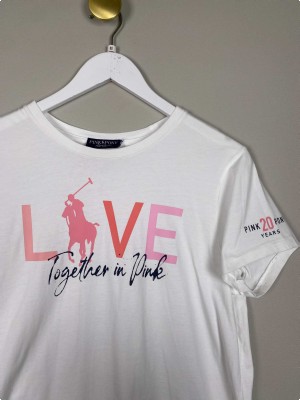 Ralph Lauren str. M <br/> hvid t-shirt med print