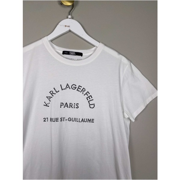 Karl Lagerfeld str. L <br/> hvid t-shirt med sten - Image 2