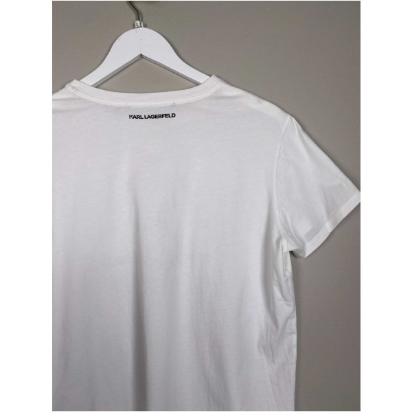 Karl Lagerfeld str. L <br/> hvid t-shirt med sten - Image 4