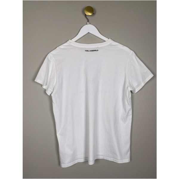 Karl Lagerfeld str. L <br/> hvid t-shirt med sten - Image 3