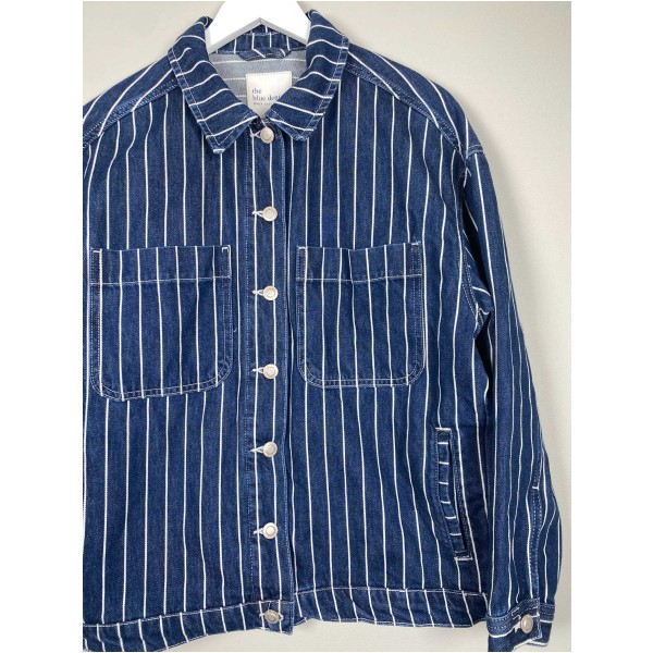 Only Str. M <br/> Stribet denim jakke. - Image 2