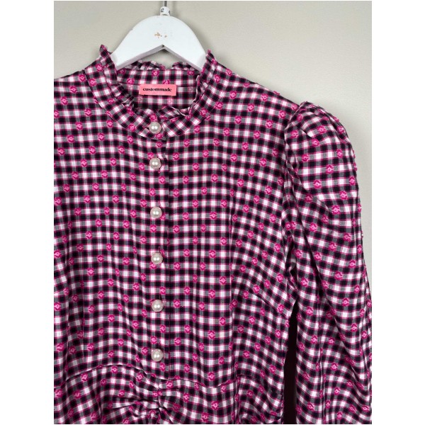 Custommade str. 42 <br/> pink mønstret kjole - Image 2