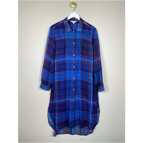 Tommy Hilfiger str. XL <br/> rød og blå ternet skjorte-kjole