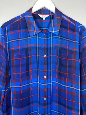 Tommy Hilfiger str. XL <br/> rød og blå ternet skjorte-kjole