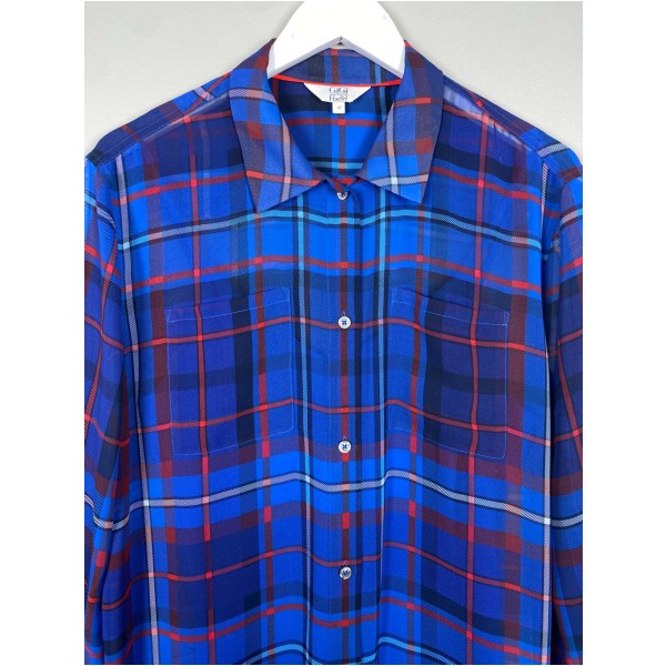 Tommy Hilfiger str. XL <br/> rød og blå ternet skjorte-kjole - Image 2