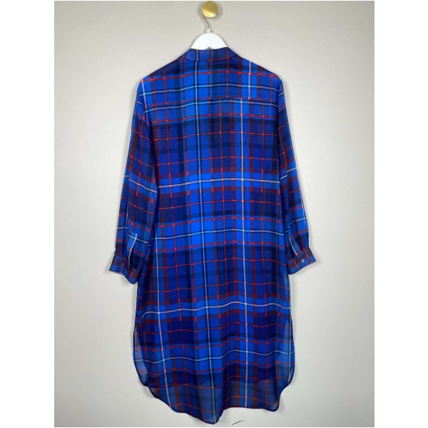 Tommy Hilfiger str. XL <br/> rød og blå ternet skjorte-kjole - Image 3