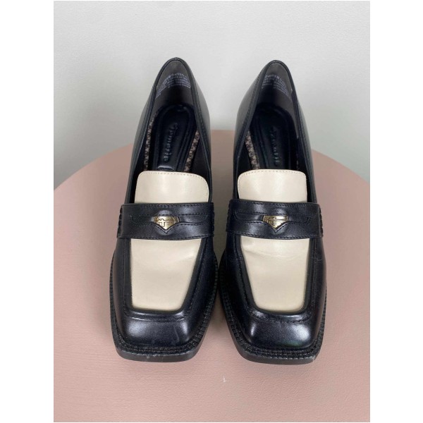 Tamaris Str. 38 <br/> Sko, sort/ creme. - Image 2