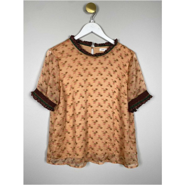 Sofie Schnoor Str. S <br/> T-shirt med glimmer detaljer.