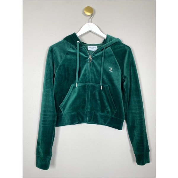 Juicy Couture str. S <br/> grøn velour hættetrøje