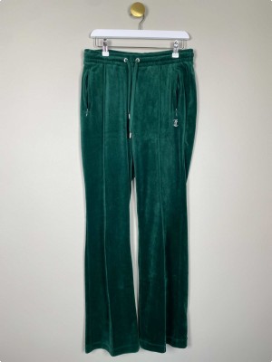 Juicy Couture str. M <br/> grøn velourbukser
