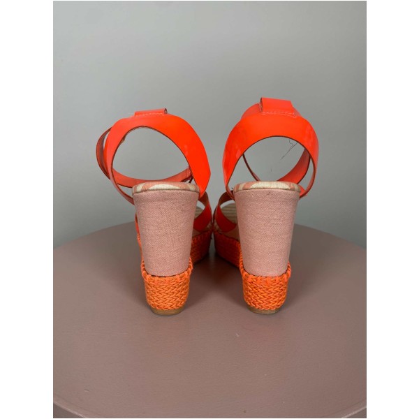 Tommy Hilfiger str. 36 <br/> orange plateausandal med spænde - Image 5