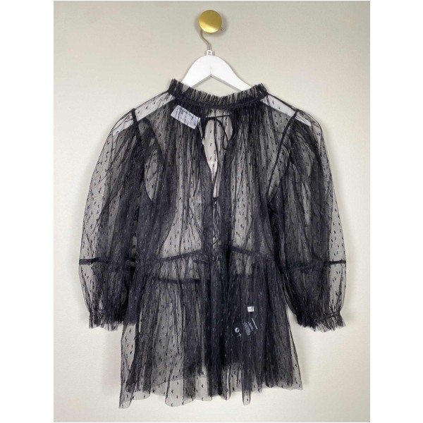 Designers Remix Str. 36 <br/> Tyl bluse, sort. - Image 3