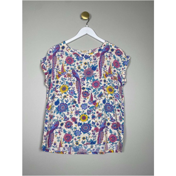 Lollys Laundry Str. S <br/> Blomstret t-shirt.