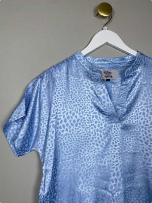 French Laundry Str. S <br/> T-shirt, lyseblå.