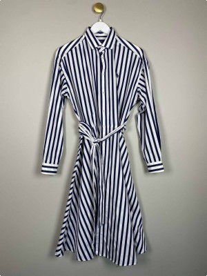 Ralph Lauren Str. L <br/> Stribet kjole.