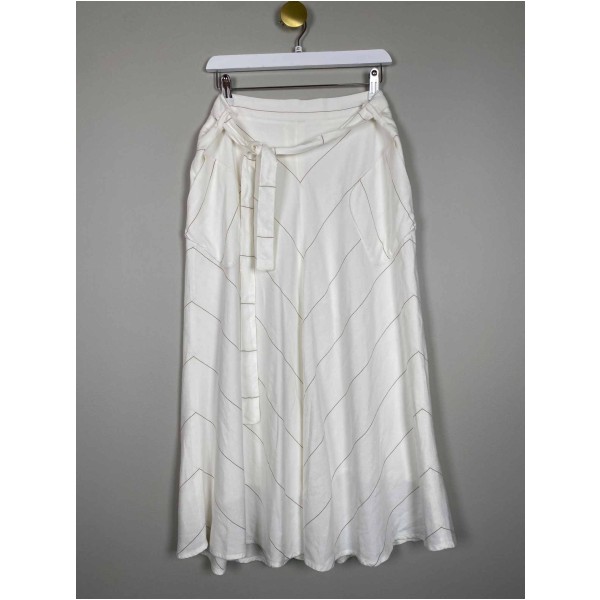 Massimo Dutti Str. 42 <br/> Nederdel, råhvid.