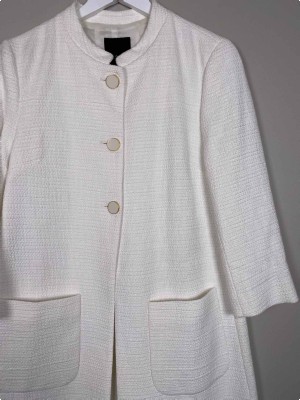 Sand Str. 40 <br/> lang blazer, hvid.