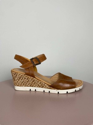 Gabor str. 39,5 <br/> brun sandal med spænde
