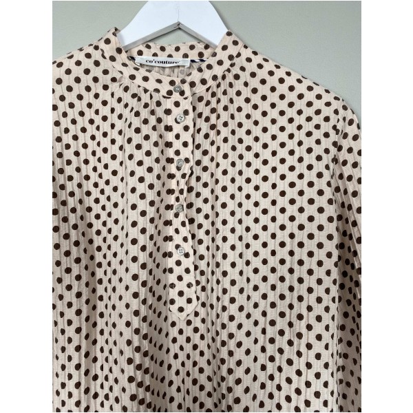 Co'Couture str. S <br/> beige bluse med brune prikker - Image 2