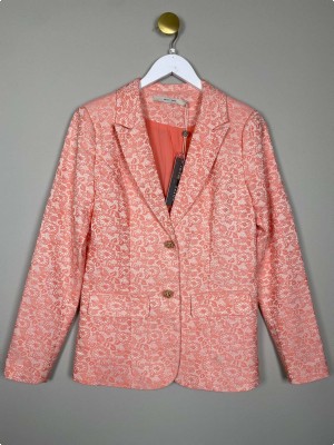 CostaMani str. S <br/> pink blazer med blomsterbroderier