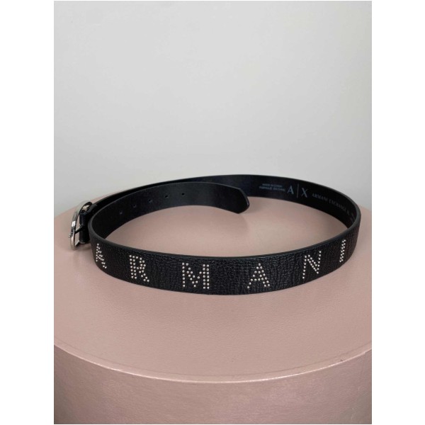 Armani Str. 105 cm <br/> Bælte, sort med nitter. - Image 2