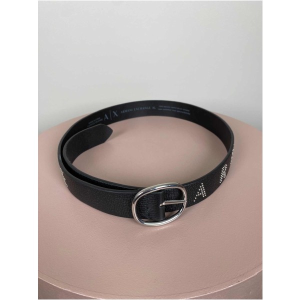 Armani Str. 105 cm <br/> Bælte, sort med nitter. - Image 3
