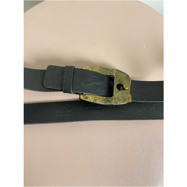 MM Str. 95 cm <br/> Læder bælte, sort. - Image 3