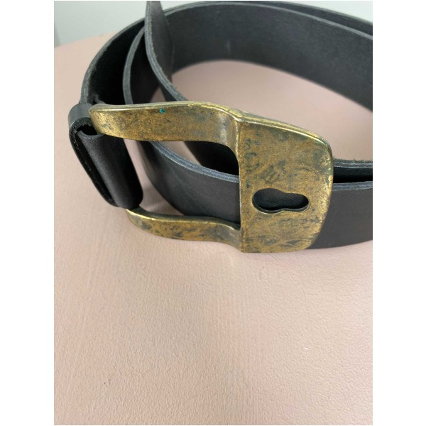 MM Str. 95 cm <br/> Læder bælte, sort. - Image 2