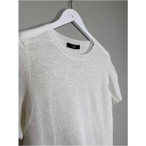 Max Mara Str. S <br/> Strik T-shirt, hvid. - Image 2