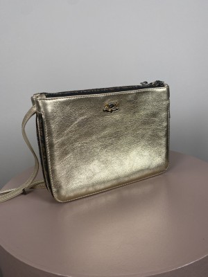 Zadig & Voltaire <br/> Rock leather crossbody bag gold